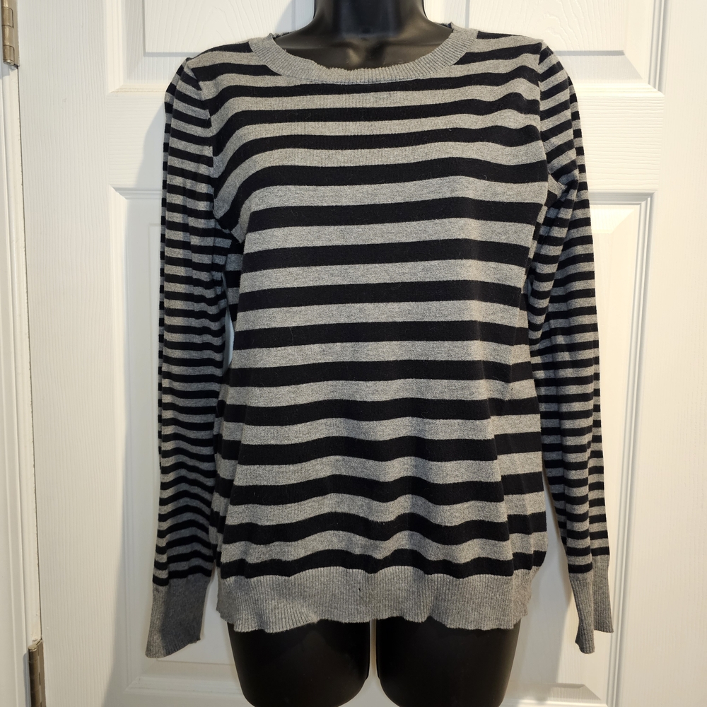 Express Black and Gray Striped Women's Sweater